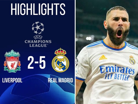 Liverpoo 2-5 Real Madrid (1/8 lượt đi Champions League 2022/23)