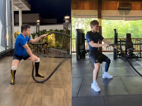 Lê Dương Bảo Lâm bắt trend tập gym cùng Sơn Tùng M-TP