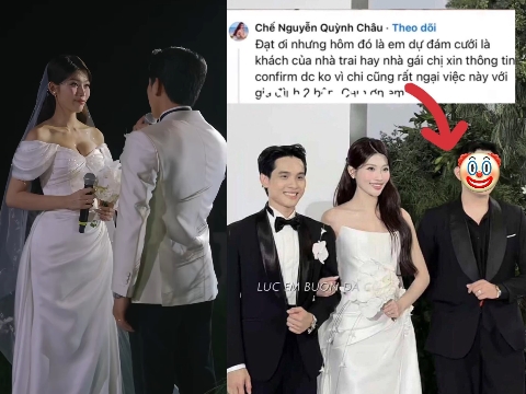 Thanh niên không quen biết trà trộn vào đám cưới Chế Nguyễn Quỳnh Châu