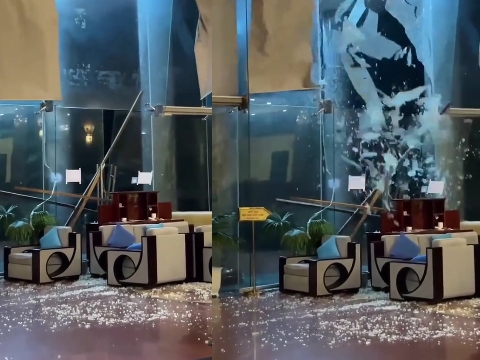 Kinh hoàng clip: Bão số 13 kalmaegi quật vỡ cửa kính khách sạn