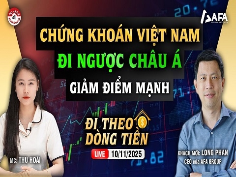 CHỨNG KHOÁN VIỆT NAM ĐI NGƯỢC CHÂU Á, GIẢM ĐIỂM MẠNH