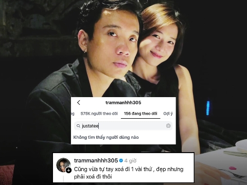 Trâm Anh (Vợ JustaTee) unfollow, xoá ảnh chung với chồng trên IG