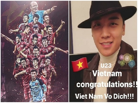 Seungri chúc mừng thành công U23 Việt Nam